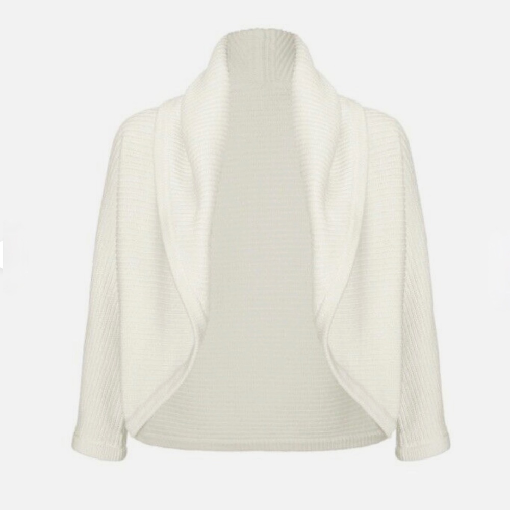 CABI Women’s Half Circle Off White Sweater Cardigan size M 